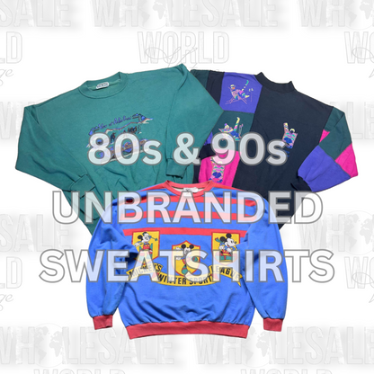 70s / 80s STYLE UNBRANDED PRINTED SWEATSHIRTS - GRADE A - 50pc