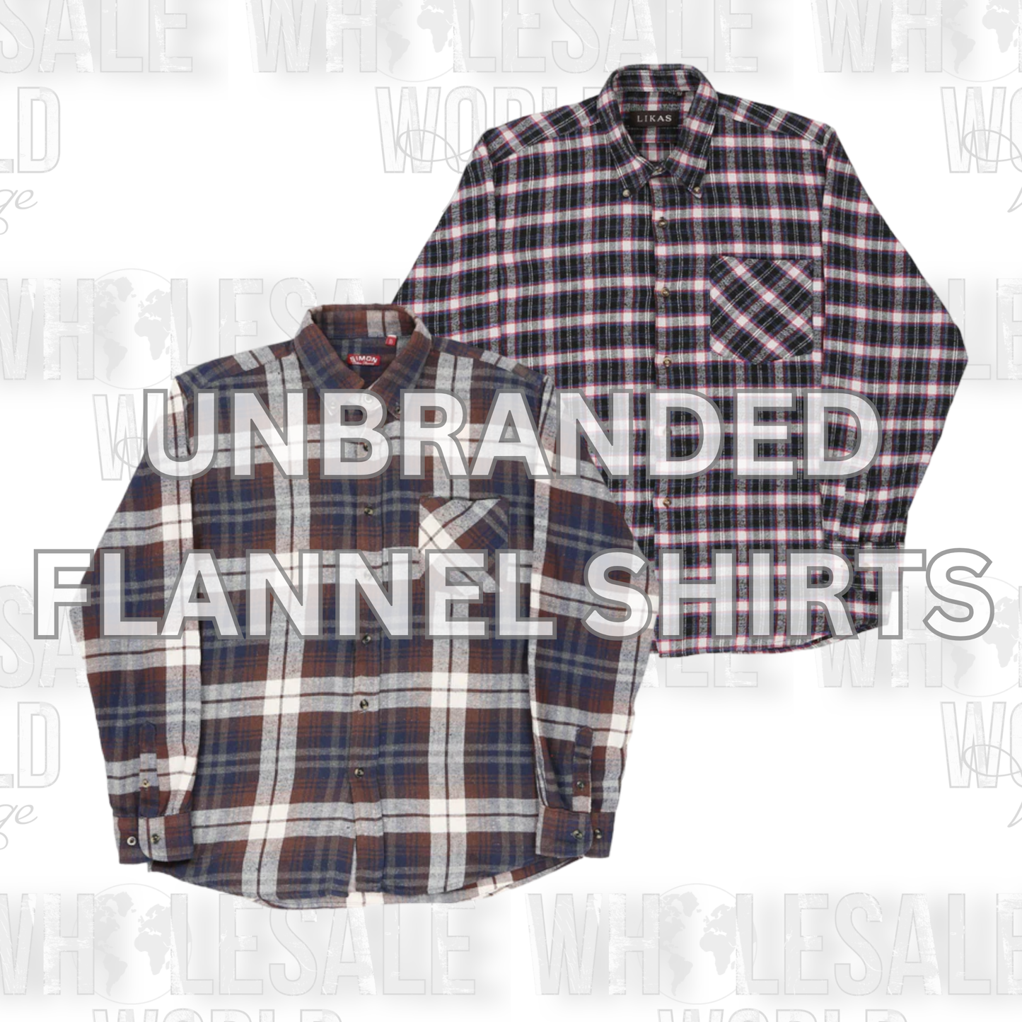 UNBRANDED FLANNEL SHIRTS - GRADE A - 100pc