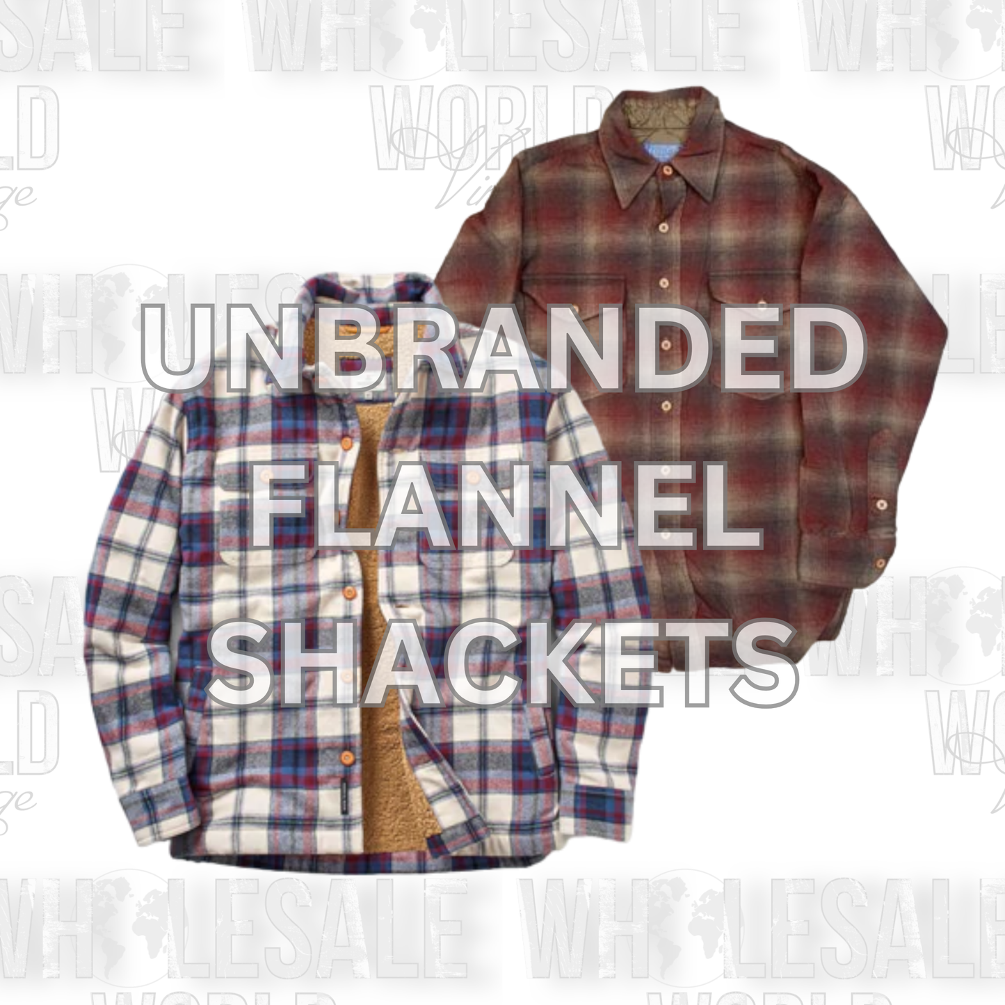 UNBRANDED FLANNEL SHACKETS - GRADE A - 100pc