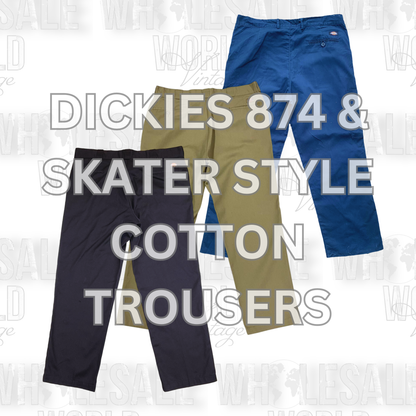 DICKIES 874 & SKATER COTTON TROUSERS - GRADE A - 50pc