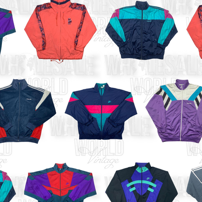 PREMIUM VINTAGE BRANDED TRACK JACKETS & WINDBREAKERS - GRADE A - 70pc