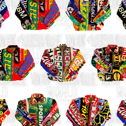 REWORKED FOOTBALL SCARF JACKETS - GRADE A - 25pc