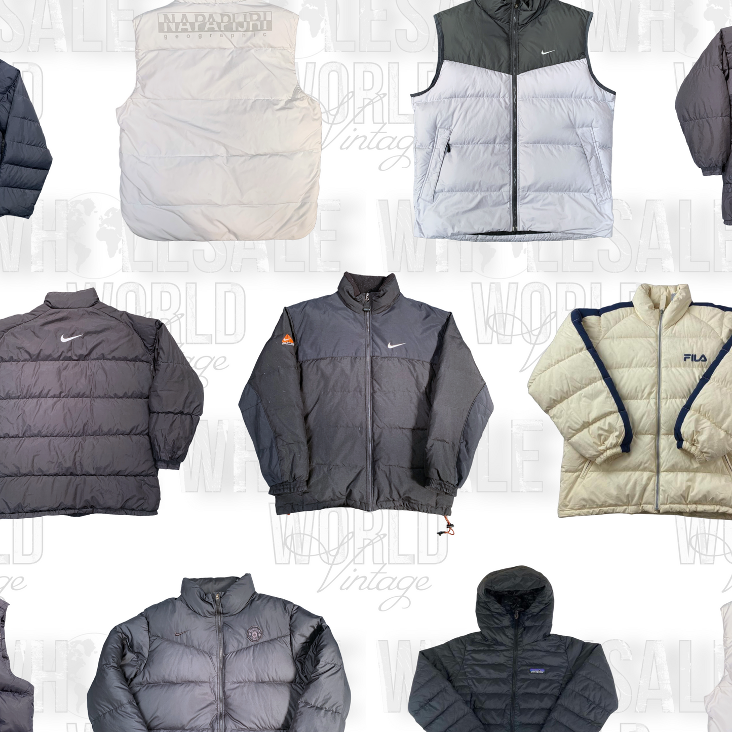 PREMIUM VINTAGE BRANDED PUFFER JACKETS - GRADE A - 25pc