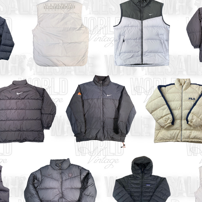 PREMIUM BRANDED PUFFER JACKETS - GRADE A - 25pc