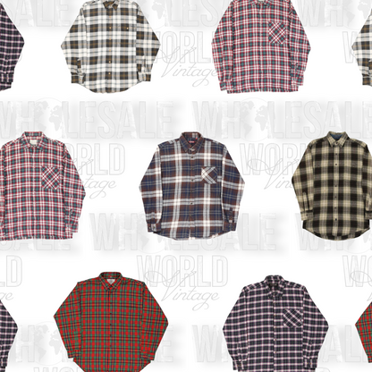 UNBRANDED FLANNEL SHIRTS - GRADE A - 100pc