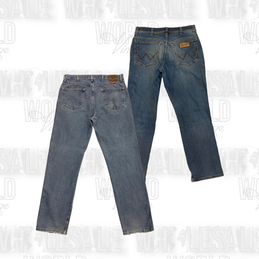 LEE & WRANGLER JEANS / PANTS - GRADE A - 50pc