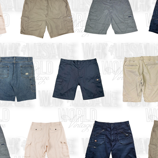 PRE ORDER WITH 10% OFF - VINTAGE BRANDED CARGO SHORTS - GRADE A - 50pc