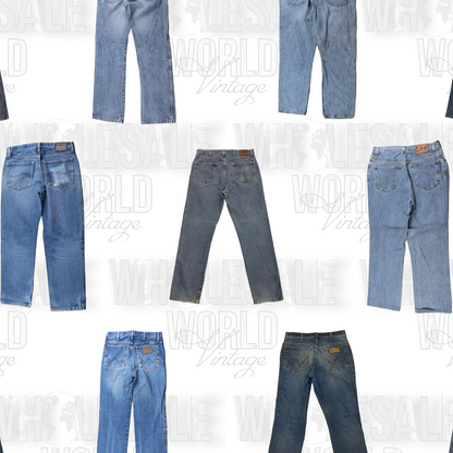 LEE & WRANGLER JEANS / PANTS - GRADE A - 50pc