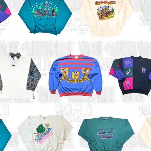 70s / 80s STYLE UNBRANDED PRINTED SWEATSHIRTS - GRADE A - 50pc