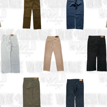 LLW (LEVI'S / LEE / WRANGLER) CORDUROY TROUSERS - GRADE A - 50pc