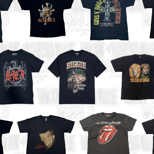 PRE ORDER WITH 10% OFF - BAND & MUSIC T-SHIRTS - 100pc