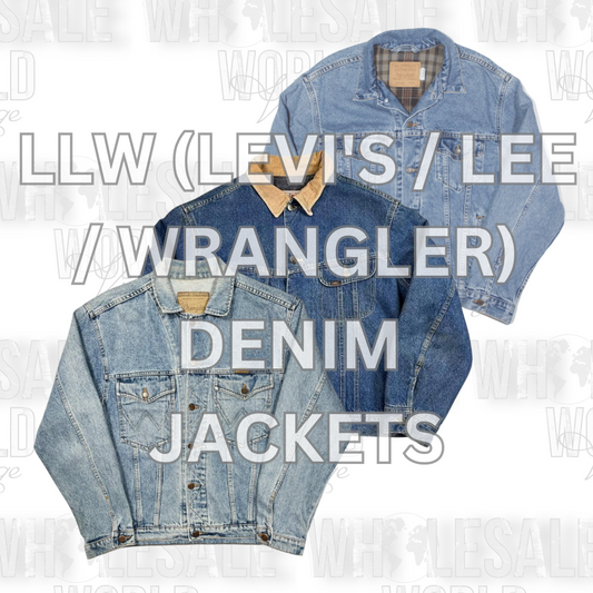 PRE ORDER - LLW (LEVI'S / LEE / WRANGLER) DENIM JACKETS - GRADE A - 50pc