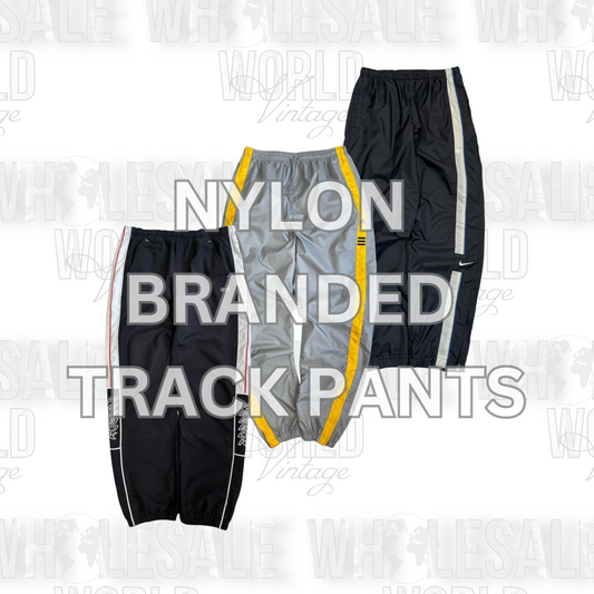 PRE ORDER - NYLON BRANDED TRACK PANTS - GRADE A - 50pc