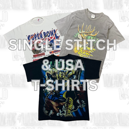 SINGLE STITCH & USA T-SHIRTS - GRADE A - 100pc