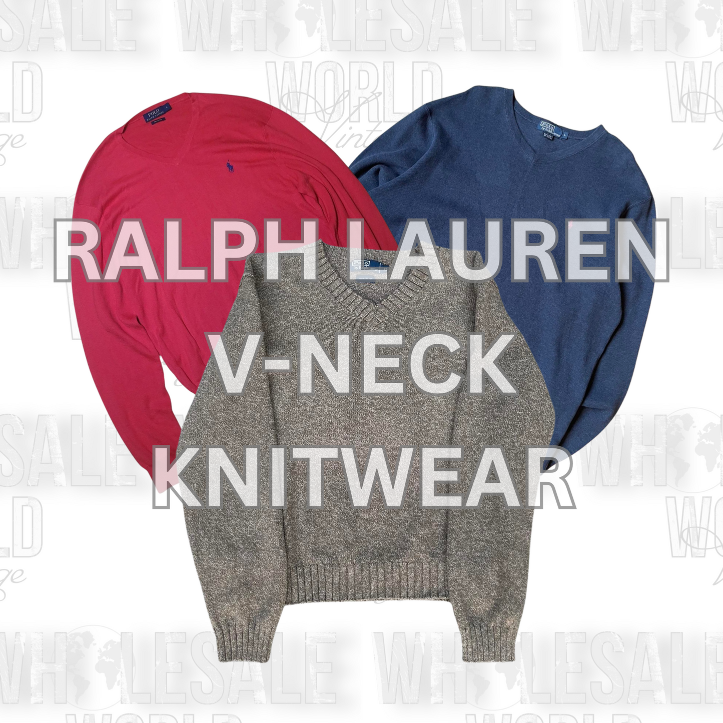 PRE ORDER - RALPH LAUREN V-NECK KNITWEAR - GRADE A - 50pc