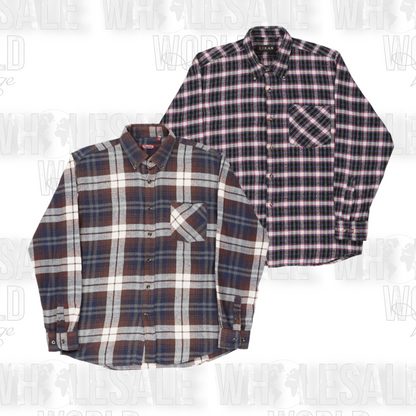 UNBRANDED FLANNEL SHIRTS - GRADE A - 100pc