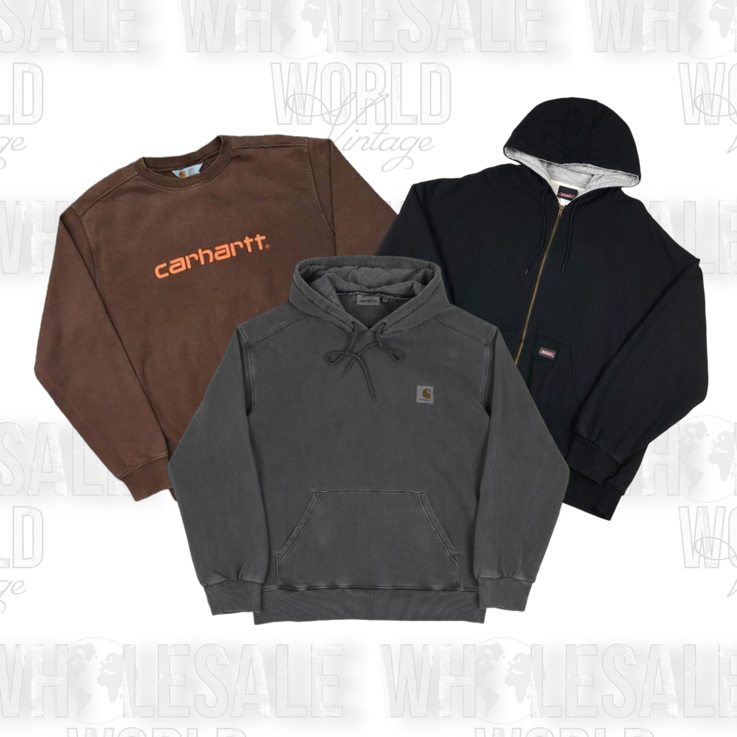 VINTAGE CARHARTT & DICKIES SWEATSHIRTS & HOODIES - GRADE A - 50pc