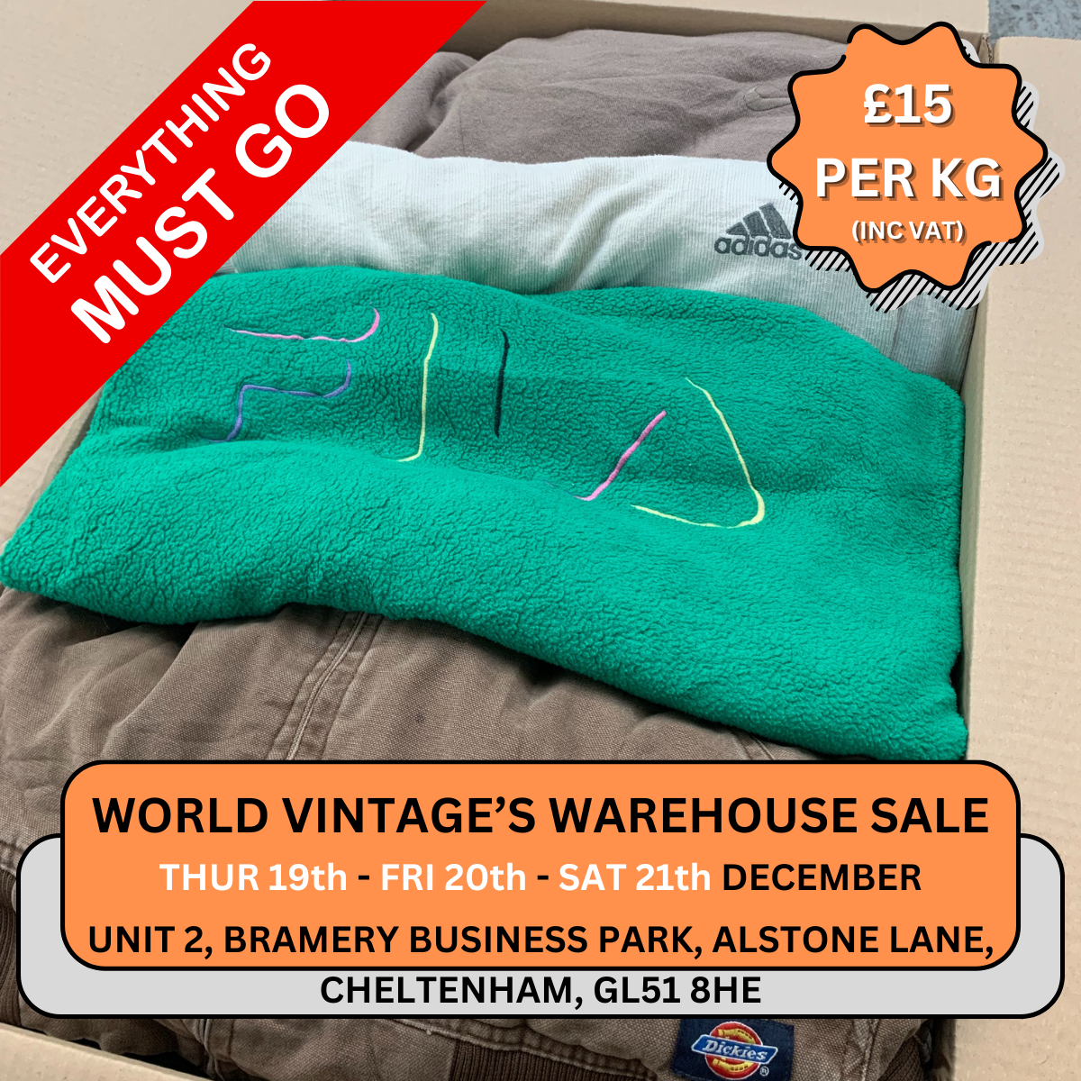 WORLD VINTAGE'S WAREHOUSE SALE TICKET